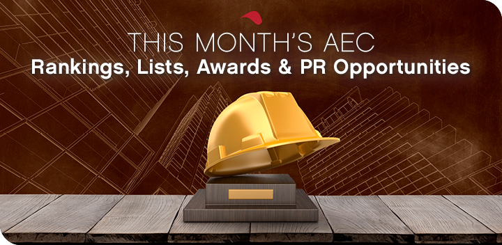 June AEC firm rankings, lists, awards and PR opportunities