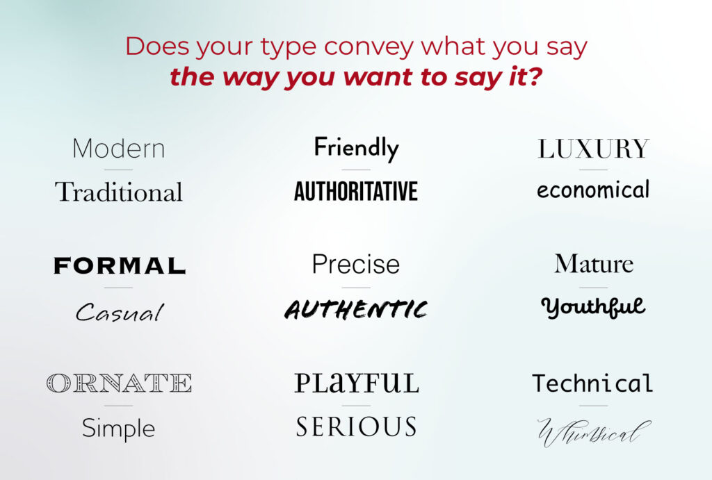 Does your type convey what you say the way you want to say it?