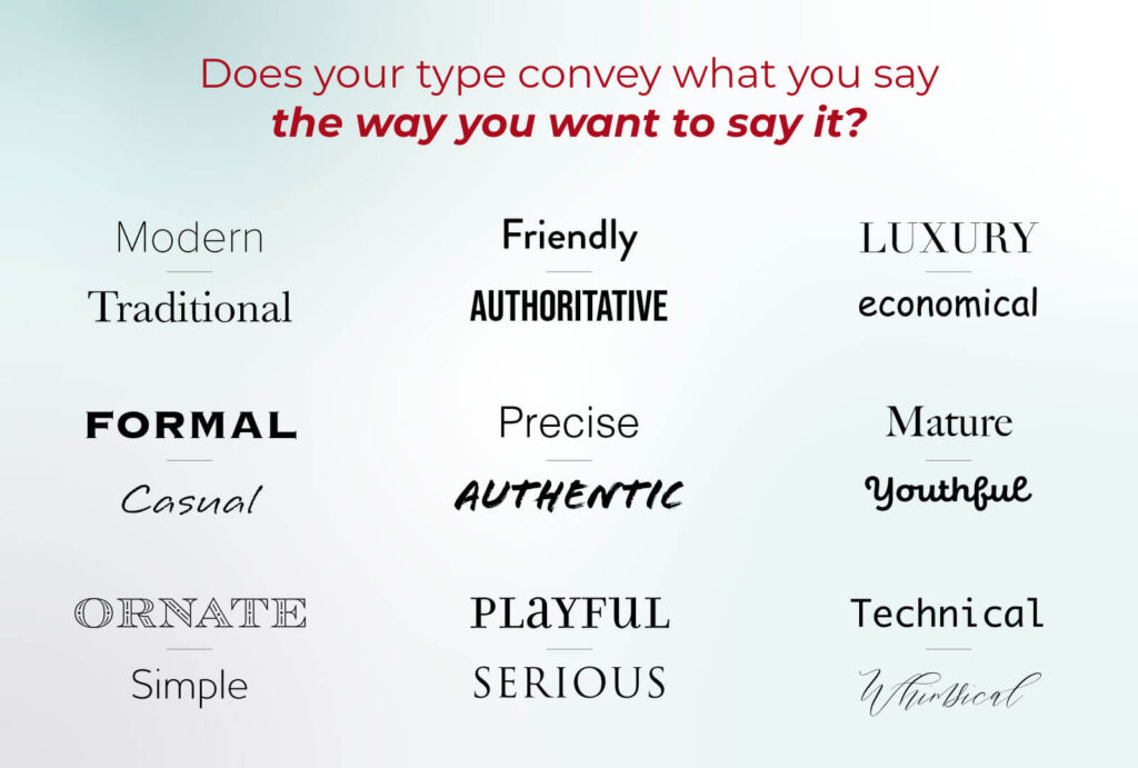 Does your type convey what you say the way you want to say it?