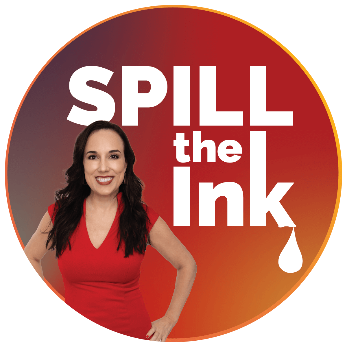 Logo for Spill the Ink podcast by Reputation Ink hosted by Michelle Calcote King