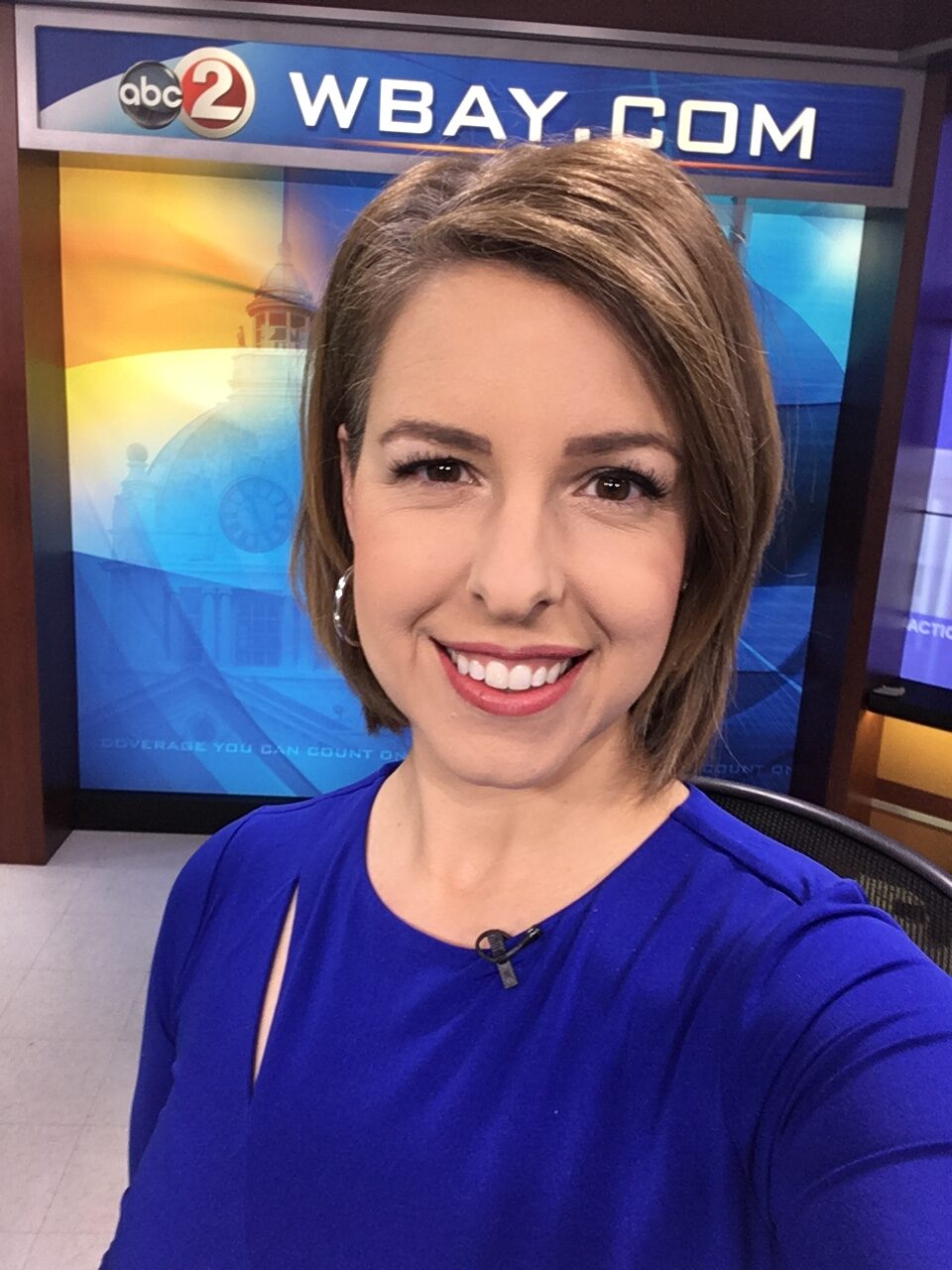 Kathryn Bracho in WBAY-TV studio