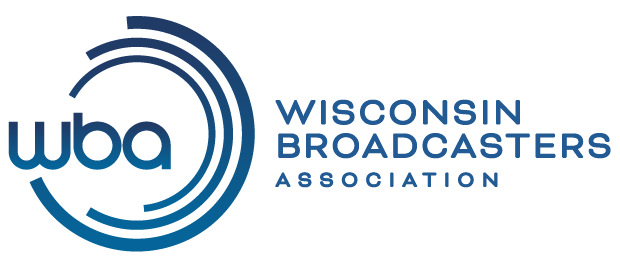 Blue circle logo of Wisconsin Broadcasters Association
