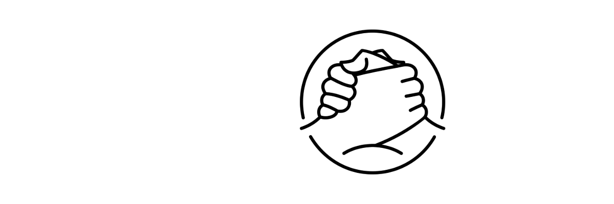 Two hands grasped in trust