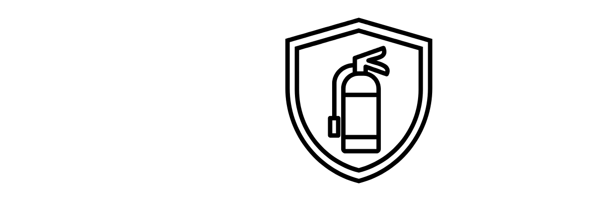 shield and fire extinguisher