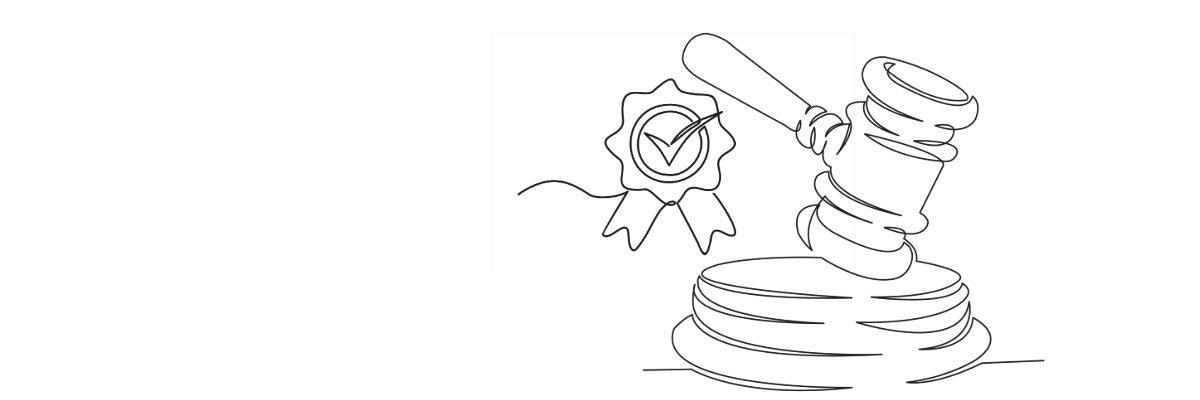 Graphic of gavel and award ribbon