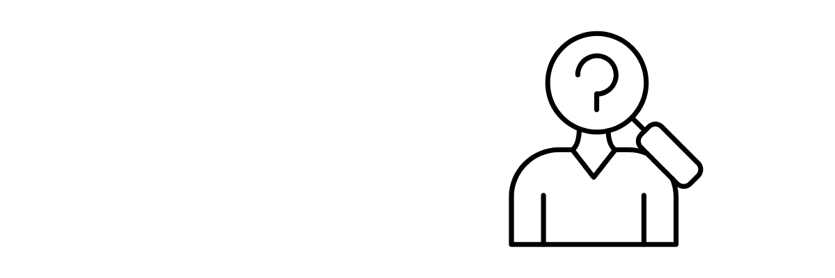 Icon of person with magnifying glass over face