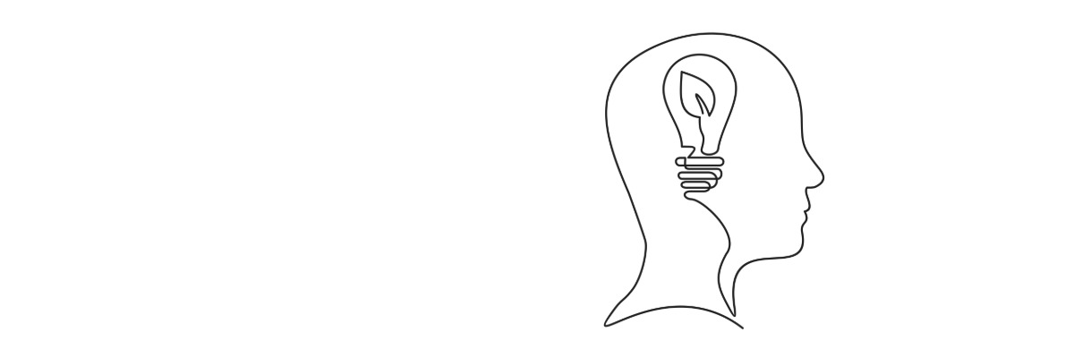 Representation of a human head with a lightbulb representing thought leadership