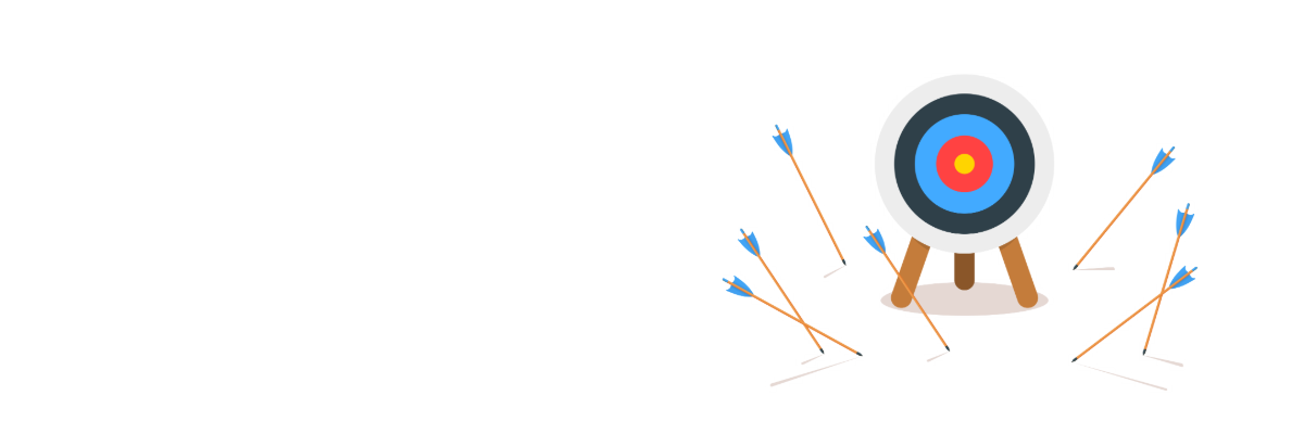 Representation of arrows missing a bullseye target