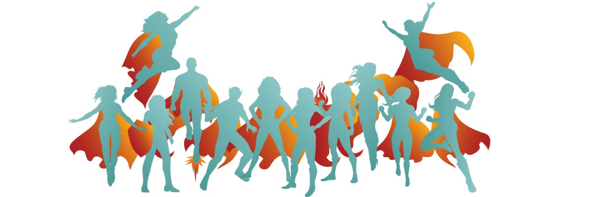Superhero graphic for Reputation Ink's INKredibles