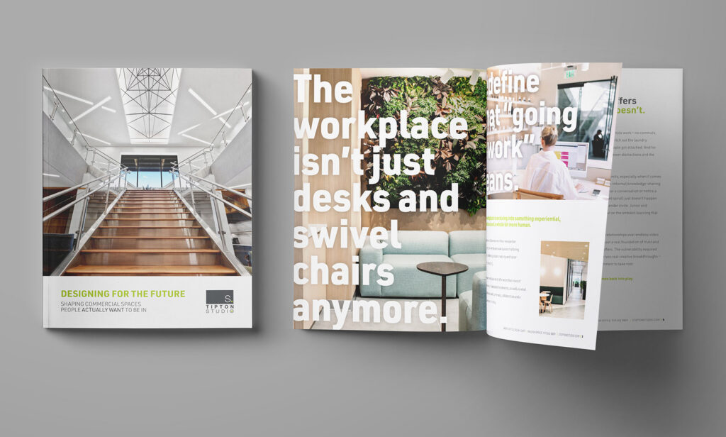 Brochure for interior design firm S Tipton Studios created by Reputation Ink and recognized by SMPS with a 2026 Marketing and Communication award