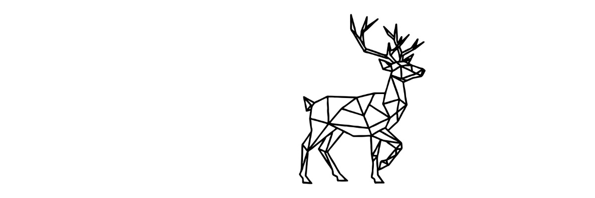 Modern faceted illustration of a reindeer signifying winter holidays and christmas
