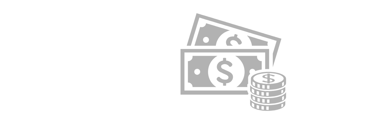 Dollar bill and coins on red gradient background